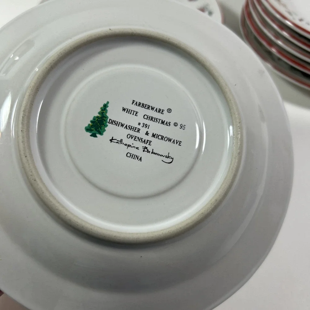 Farberware 1995 White Christmas‎ Saucer Replacement Katherine Babanovsky Design